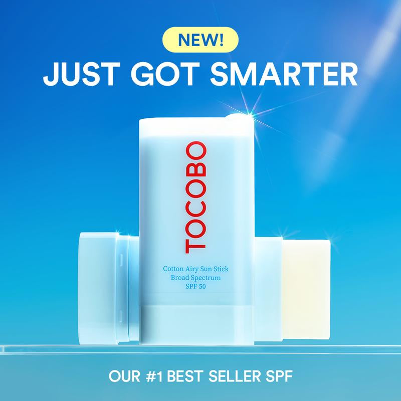 [TOCOBO Official] Cotton Airy Sun Stick Broad Spectrum SPF50 | Non-Sticky Matte Finish Sun Protection for Face and Body