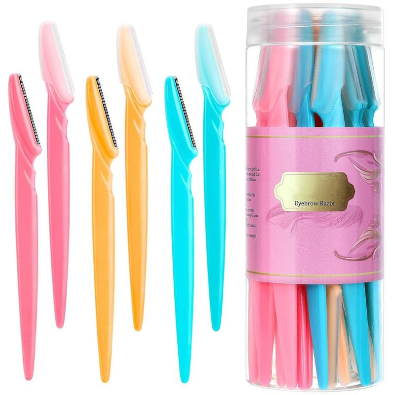 24/48/66Pcs Eyebrow Razors, Dermaplaning Tool with Precision Cover, Sharpe Blade Face Razors for Women, Dermaplane Razor, Facial Razor, Makeup Cosmetic Tools