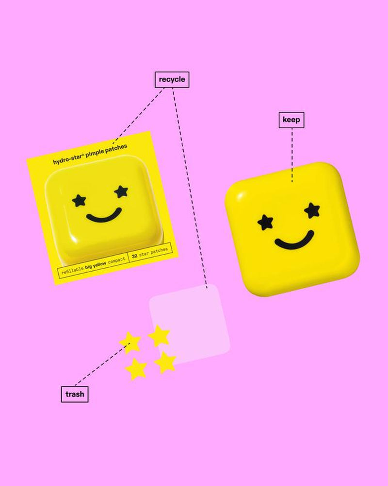 Starface Hydro-Star️ Pimple Patches + Big Yellow Compact, 32 Ct