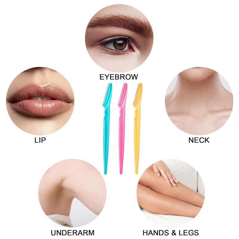24/48/66Pcs Eyebrow Razors, Dermaplaning Tool with Precision Cover, Sharpe Blade Face Razors for Women, Dermaplane Razor, Facial Razor, Makeup Cosmetic Tools