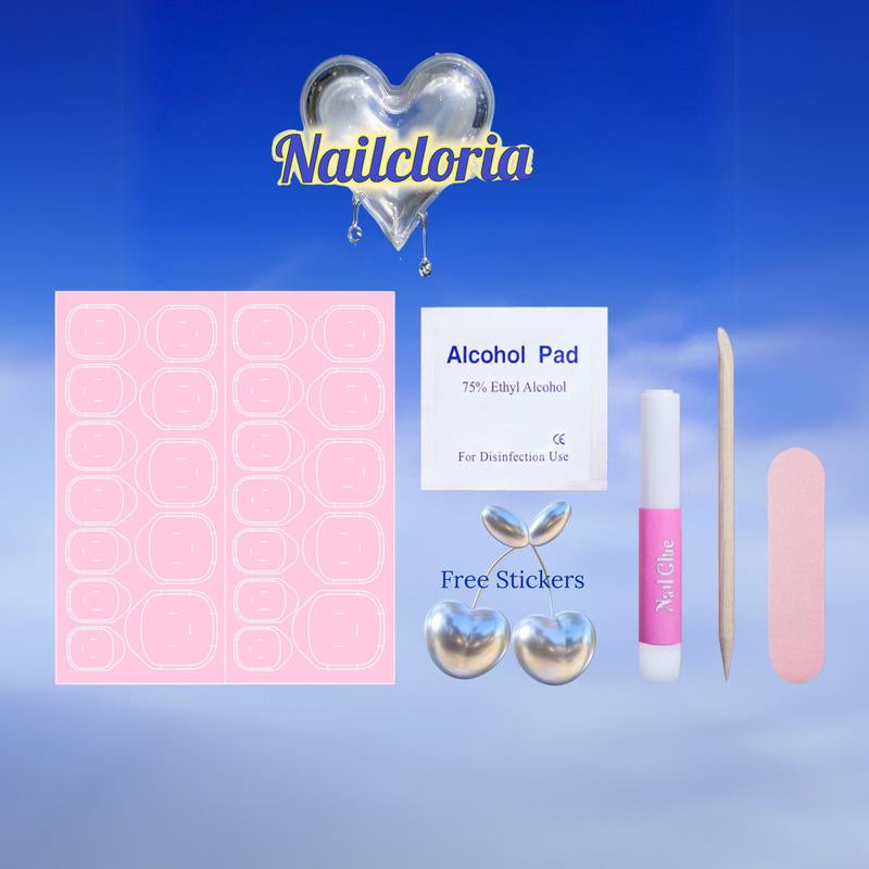 Clorianail Almond Shape Handmade Press on Nails - Set of 10 Reusable 3D Nails
