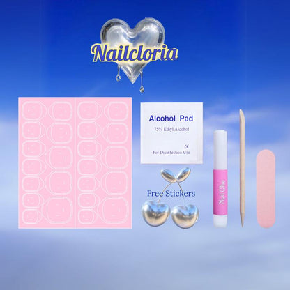Clorianail Almond Shape Handmade Press on Nails - Set of 10 Reusable 3D Nails