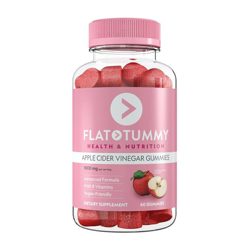 Apple Cider Vinegar Gummies - Flat Tummy Gummies Dietary Supplement Made with 1,000Mg ACV Powder & B-Vitamins Benefits Nutrition