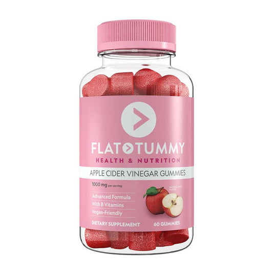 Apple Cider Vinegar Gummies - Flat Tummy Gummies Dietary Supplement Made with 1,000Mg ACV Powder & B-Vitamins Benefits Nutrition