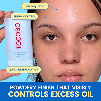 [TOCOBO Official] Cotton Airy Sun Stick Broad Spectrum SPF50 | Non-Sticky Matte Finish Sun Protection for Face and Body