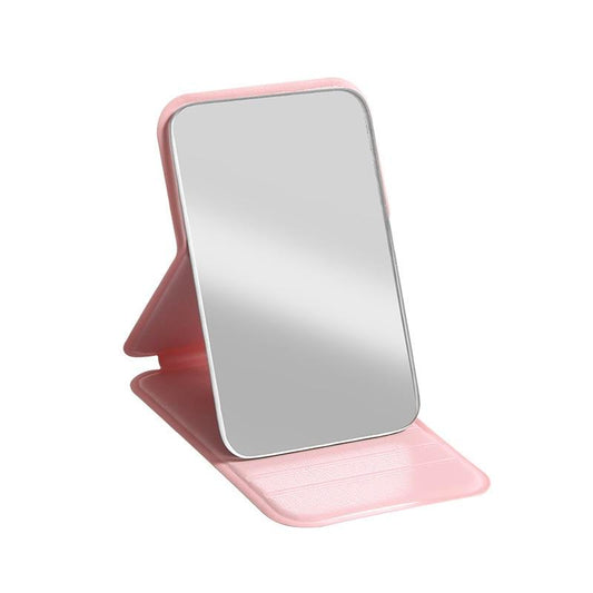 Mini Makeup Mirror, Portable Makeup Mirror, Folding Handheld Mirror, Mother'S Day Gift, Compact Mirror for Traveling Pink Acrylic