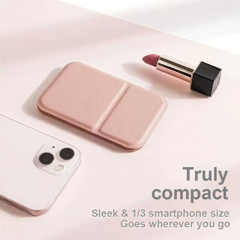 Mini Makeup Mirror, Portable Makeup Mirror, Folding Handheld Mirror, Mother'S Day Gift, Compact Mirror for Traveling Pink Acrylic