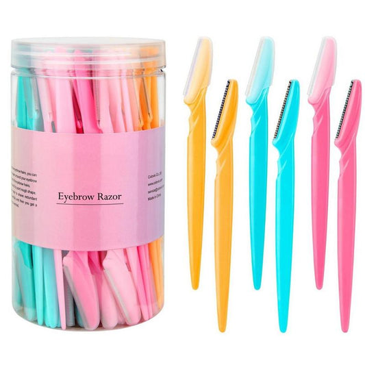 24/48/66Pcs Eyebrow Razors, Dermaplaning Tool with Precision Cover, Sharpe Blade Face Razors for Women, Dermaplane Razor, Facial Razor, Makeup Cosmetic Tools