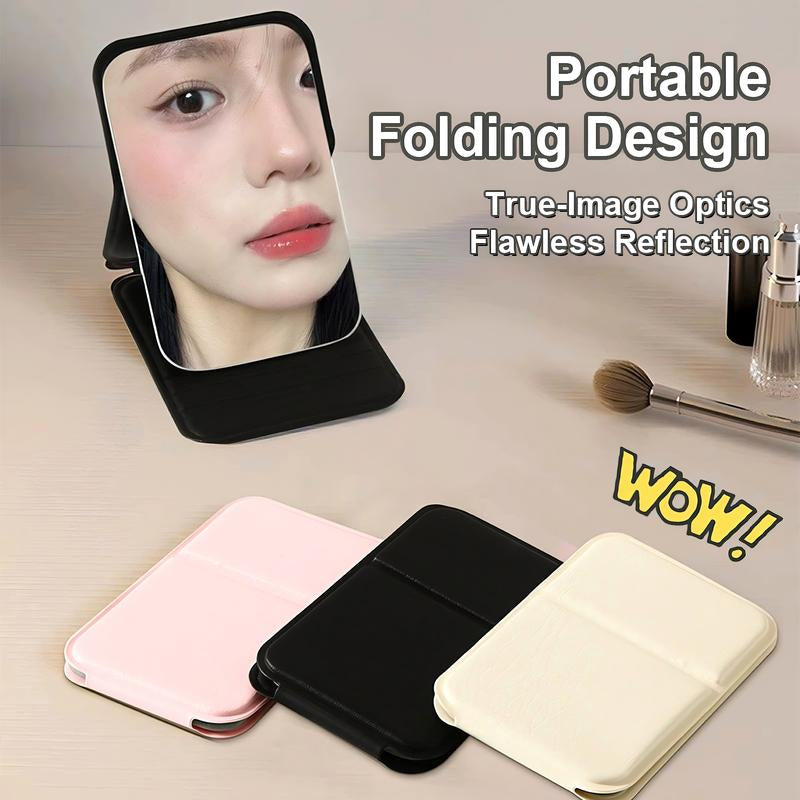 Mini Makeup Mirror, Portable Makeup Mirror, Folding Handheld Mirror, Mother'S Day Gift, Compact Mirror for Traveling Pink Acrylic